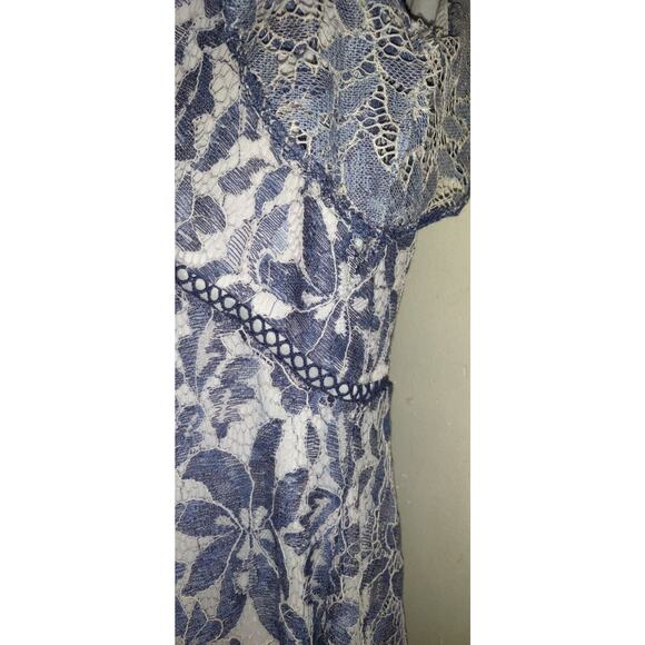 Just Taylor Blue Lace Dress Sz 10 Angel Cottage Core Romantic Prairie Midi Prom - Picture 9 of 16